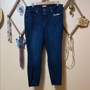 Good American Deep Indigo Ankle Jeans